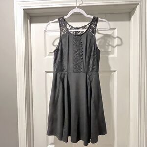 Dream State Black Lace Fit & Flare Mini Dress‎ Sleeveless Winter Holiday Party
